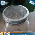 Stainless steel rimmed mesh screen mason jar lid strainer